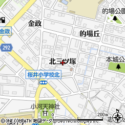 愛知県安城市小川町北三ツ塚周辺の地図
