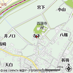愛知県安城市東端町寺下周辺の地図