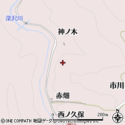 愛知県新城市市川（赤畑）周辺の地図
