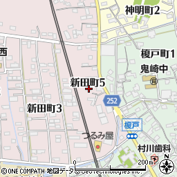 愛知県常滑市新田町5丁目47周辺の地図