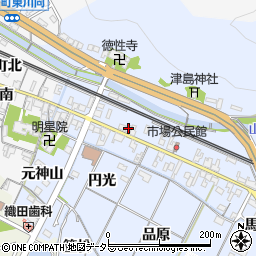 愛知県岡崎市市場町東町88周辺の地図
