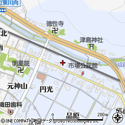 愛知県岡崎市市場町東町周辺の地図