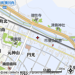 愛知県岡崎市市場町東町89周辺の地図