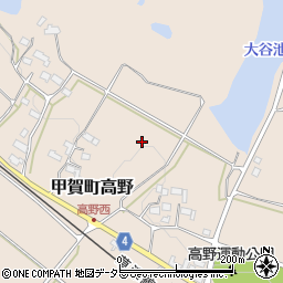 滋賀県甲賀市甲賀町高野周辺の地図