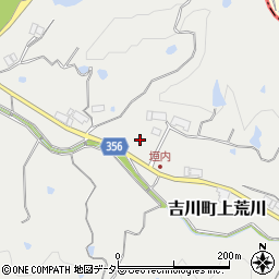兵庫県三木市吉川町上荒川周辺の地図