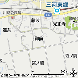 愛知県新城市川路御前周辺の地図