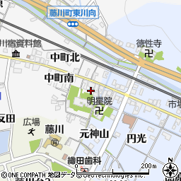 愛知県岡崎市藤川町中町南17周辺の地図
