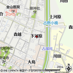 愛知県岡崎市野畑町下河原周辺の地図