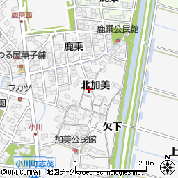 愛知県安城市小川町北加美周辺の地図