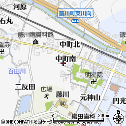 愛知県岡崎市藤川町中町南38周辺の地図