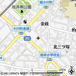 愛知県安城市小川町金政117周辺の地図