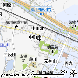 愛知県岡崎市藤川町中町南25周辺の地図
