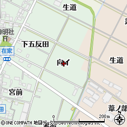 愛知県岡崎市在家町向イ周辺の地図