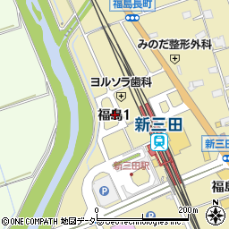 兵庫県三田市福島1丁目周辺の地図