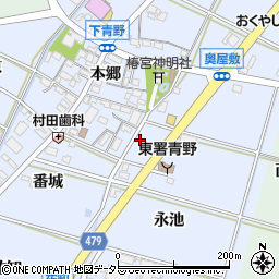 愛知県岡崎市下青野町宮東38周辺の地図