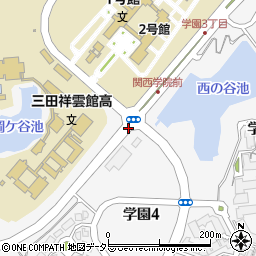 兵庫県三田市学園周辺の地図