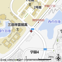 兵庫県三田市学園周辺の地図