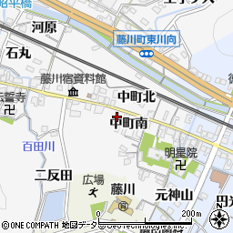 愛知県岡崎市藤川町中町南43周辺の地図