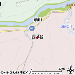 愛知県新城市市川西ノ谷周辺の地図