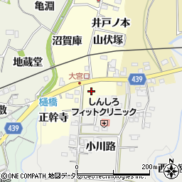 愛知県新城市大宮大道添南周辺の地図