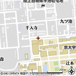 京都府宇治市五ケ庄千入寺周辺の地図