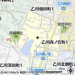 愛知県半田市乙川西ノ宮町周辺の地図