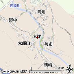 愛知県岡崎市鹿勝川町大坪周辺の地図