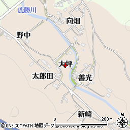 愛知県岡崎市鹿勝川町（大坪）周辺の地図