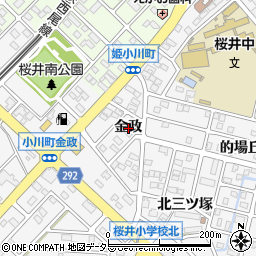 愛知県安城市小川町金政周辺の地図