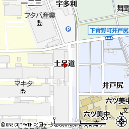 愛知県岡崎市高橋町土呂道周辺の地図