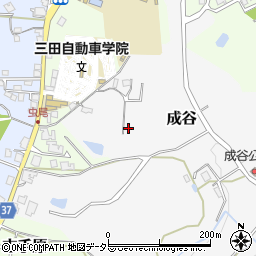 兵庫県三田市成谷周辺の地図