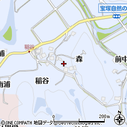 兵庫県宝塚市大原野森周辺の地図