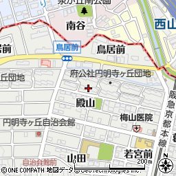 京都府住宅供給公社円明寺ケ丘団地Ｆ棟周辺の地図