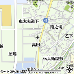 愛知県岡崎市若松町高田7周辺の地図