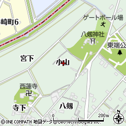 愛知県安城市東端町小山周辺の地図