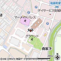 愛知県安城市和泉町大下周辺の地図
