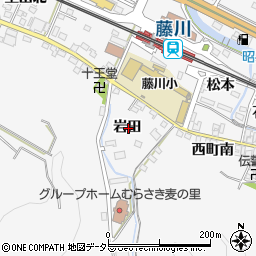 愛知県岡崎市藤川町岩田周辺の地図