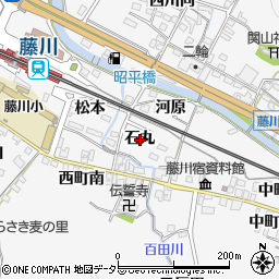 愛知県岡崎市藤川町石丸周辺の地図