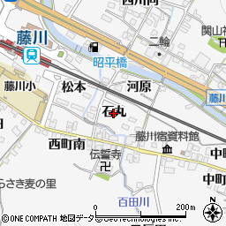 愛知県岡崎市藤川町（石丸）周辺の地図
