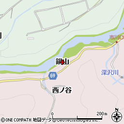 愛知県新城市市川（鍋山）周辺の地図