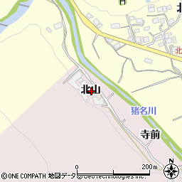 兵庫県川辺郡猪名川町南田原北山周辺の地図