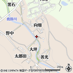 愛知県岡崎市鹿勝川町大坪21周辺の地図