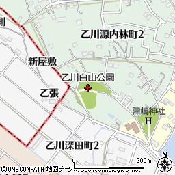 乙川白山公園周辺の地図