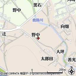 愛知県岡崎市鹿勝川町野中27周辺の地図