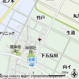愛知県岡崎市在家町竹戸55周辺の地図