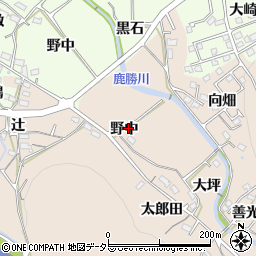 愛知県岡崎市鹿勝川町野中周辺の地図