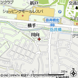 愛知県岡崎市若松町川向5周辺の地図