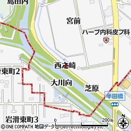 愛知県知多郡阿久比町横松西之崎周辺の地図