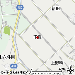 愛知県岡崎市竜泉寺町千性周辺の地図
