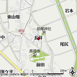 愛知県岡崎市竜泉寺町長拝周辺の地図